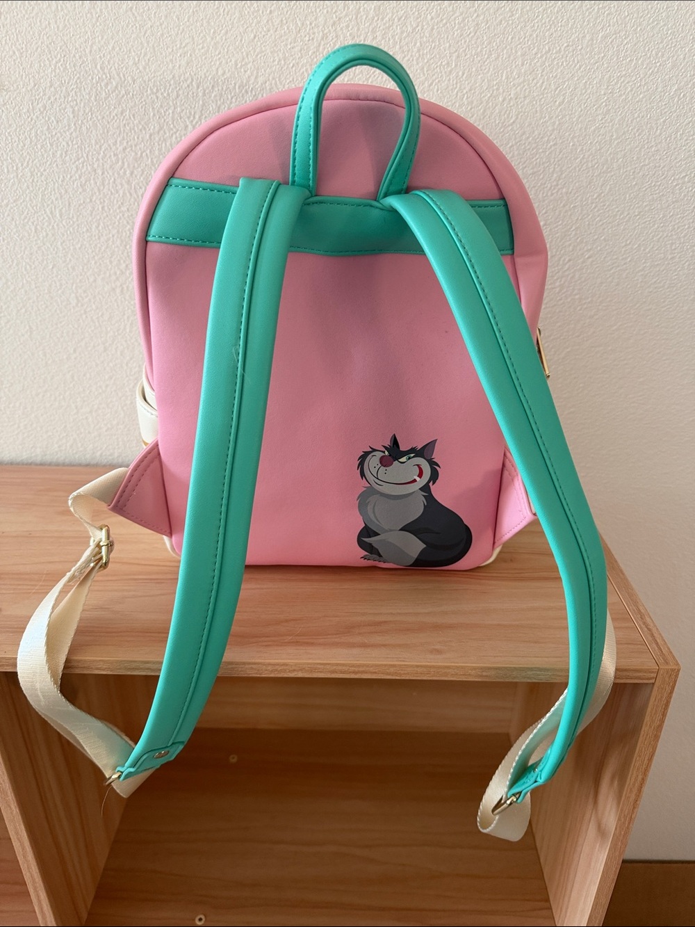 Loungefly Pink Tea Cup Cinderella Mini Backpack with Cream Straps - Picture 2 of 4